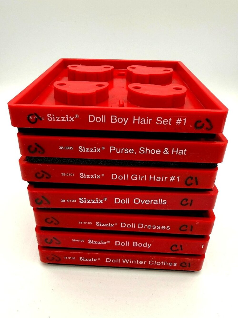 Sizzix Originals Doll Dress Up Die Lot 7 Dies Body Hair Clothes Accessories